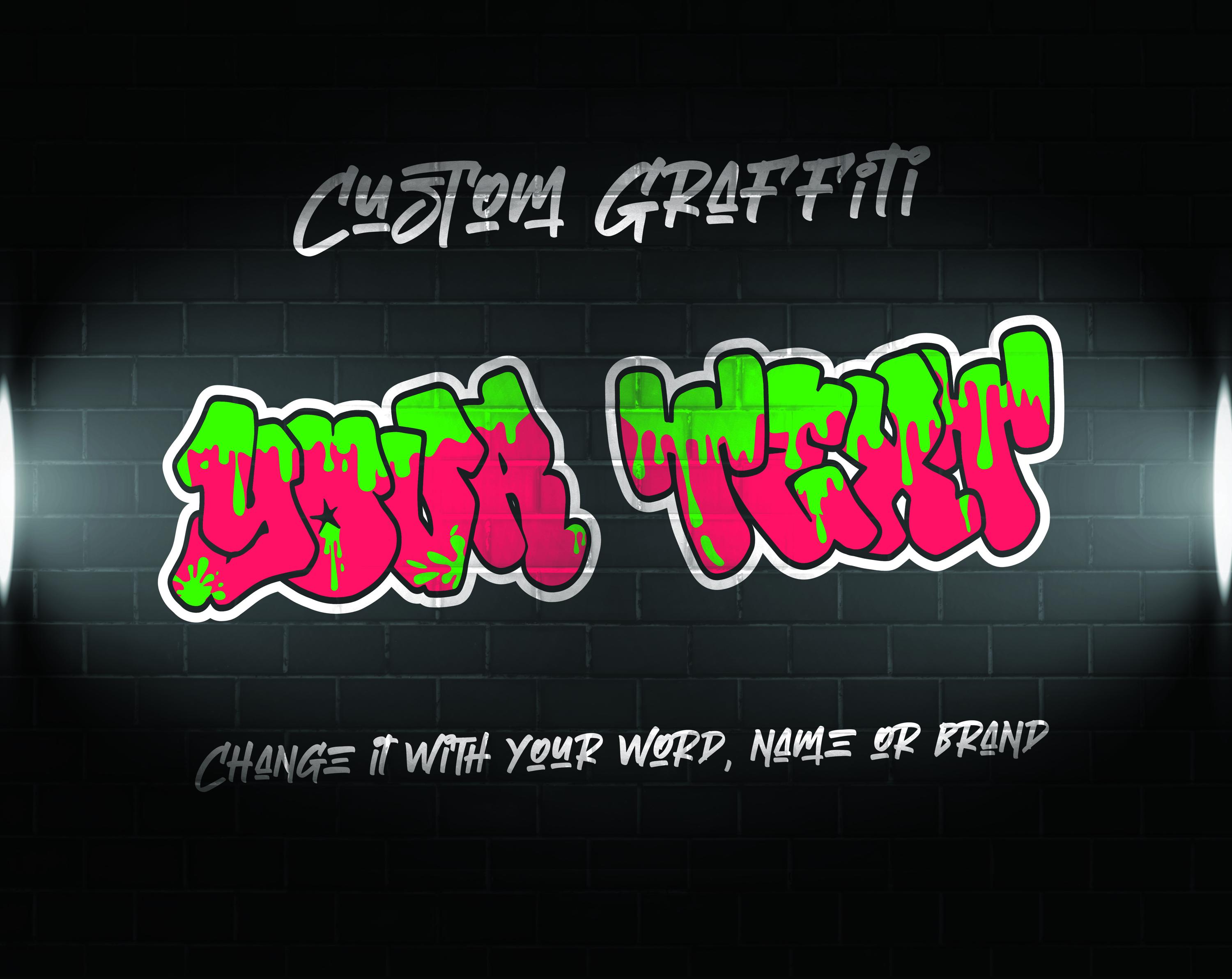 Customized Graffiti, graffiti custom, Street Art Style Name, customized graffiti Poster, sticker graffiti, Personalized gift idea, graffiti
