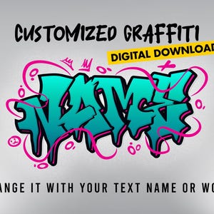 Customized Graffiti, Street Art Style Name, customized graffiti Poster, sticker graffiti, for print on demand, Personalized gift idea