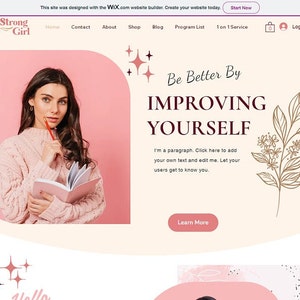 Wix website template - Coaching , Wix Template , Ecommerce wix template , Feminine Blog Themes , Blogger Website , coach template