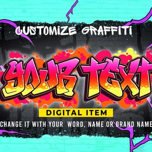 Customized Graffiti, Street Art Style Name, customized graffiti Poster, sticker graffiti, for print on demand, Personalized gift idea