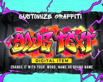Customized Graffiti, Street Art Style Name, customized graffiti Poster, sticker graffiti, for print on demand, Personalized gift idea