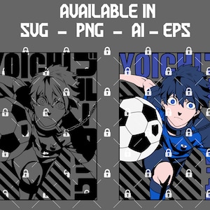 Anime Svg, Manga Svg, Comic Svg, Anime Sticks Svg , Anime Shirt Svg , Svg Files for Cricut, vector, football anime, blue anime, lock, yoichi