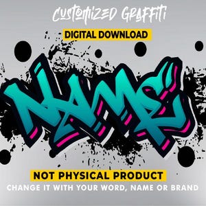 Customized Graffiti, Street Art Style Name, customized graffiti Poster, graffiti, for print on demand, Personalized gift idea