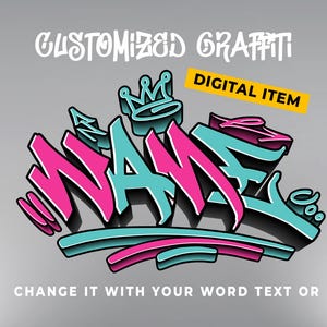 Customized Graffiti, Street Art Style Name, customized graffiti Poster, sticker graffiti, for print on demand, Personalized gift idea