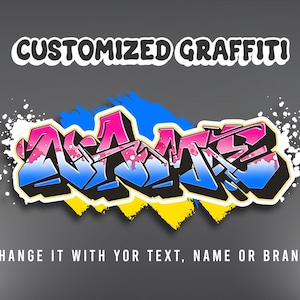 Customized Graffiti, Street Art Style Name, customized graffiti Poster, sticker graffiti, for print on demand, Personalized gift idea