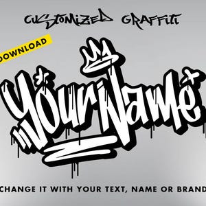 Customized Graffiti, Street Art Style Name, customized graffiti Poster, sticker graffiti, for print on demand, Personalized gift idea
