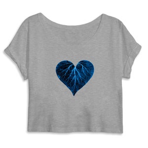 Organic Crop Top Blue Heart image 5