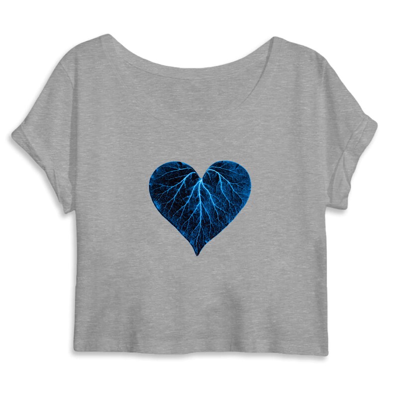 Organic Crop Top Blue Heart image 5