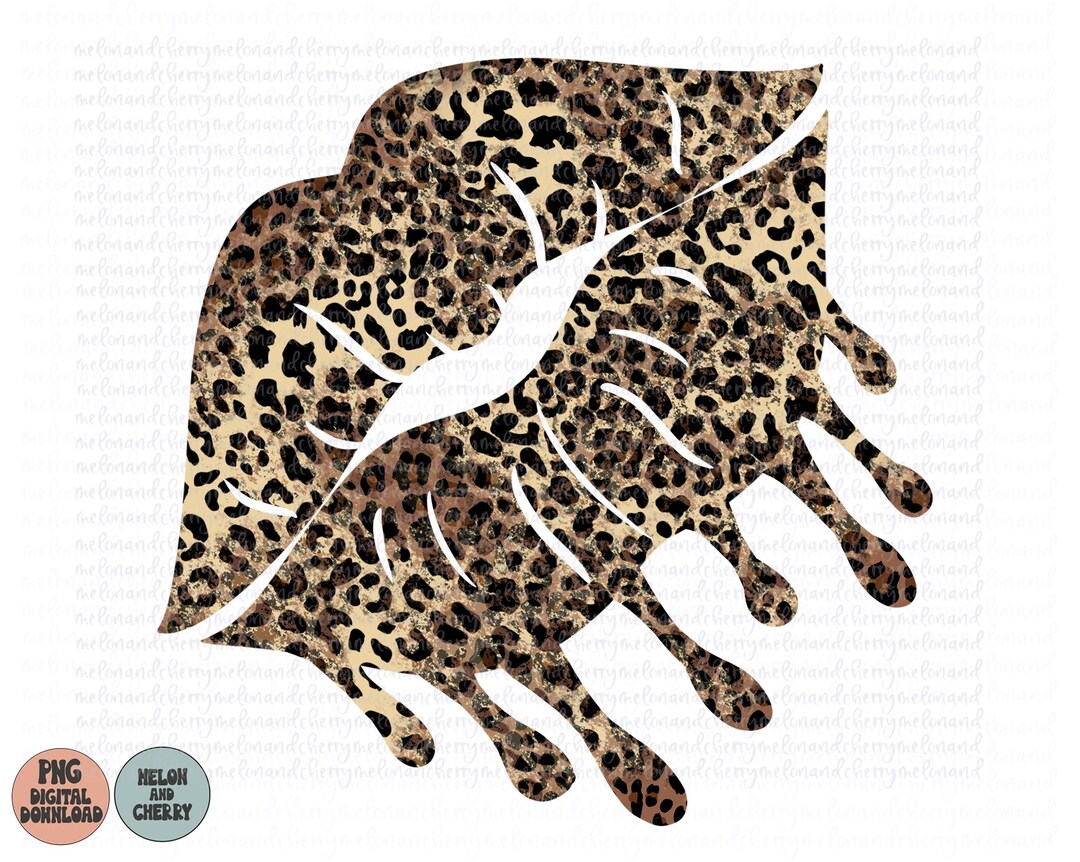 Dripping Lips Png Sublimation Design Download, Leopard Lips Png ...