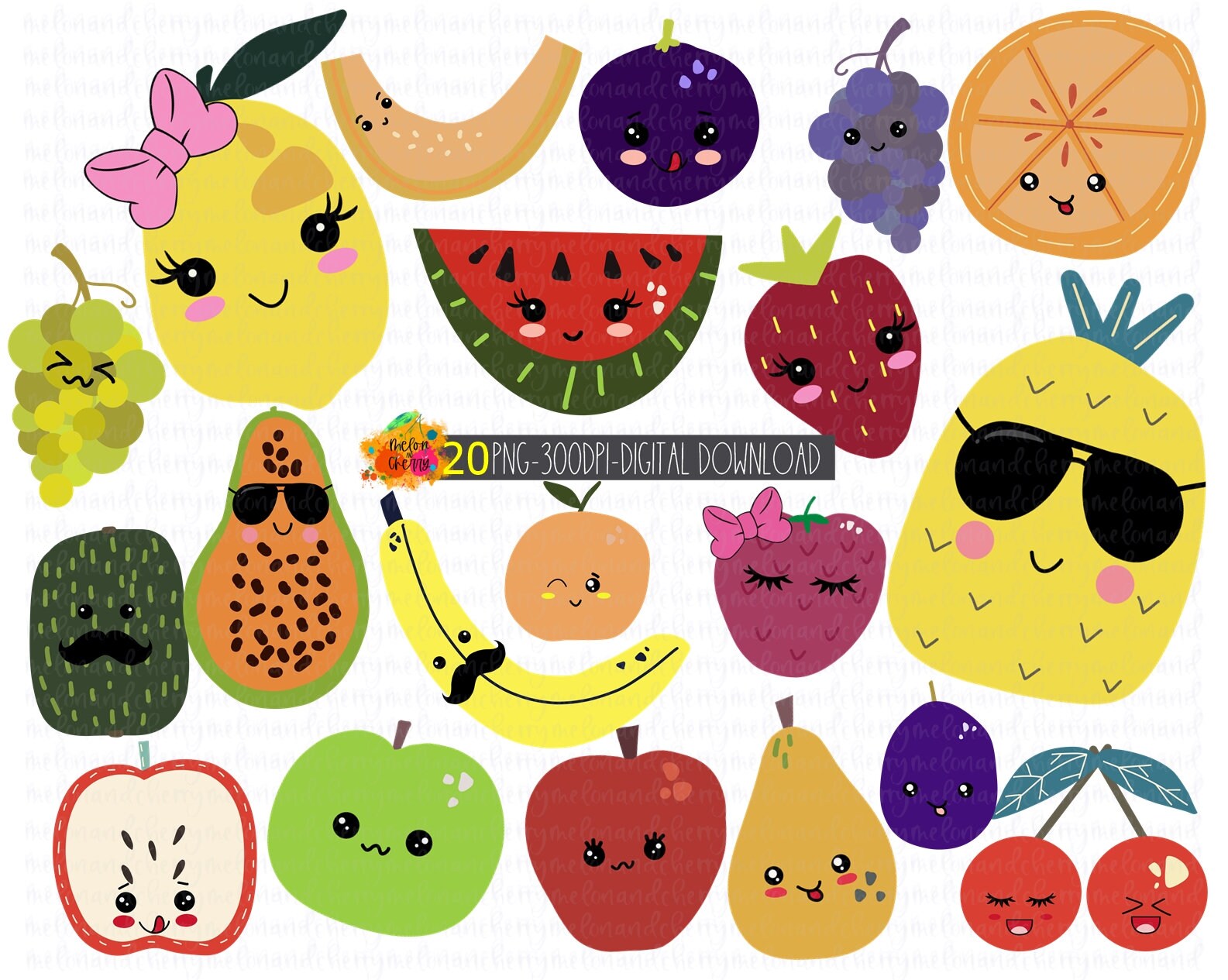 Cute Kawaii Fruits Png Clipart Fruits Clip Art Set Fruit - Etsy Cute Kawaii Fruits Png Clipart Fruits Clip Art Set Fruit - Etsy