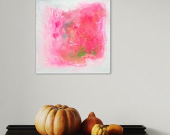 40x40 | Leinwandbild | Neon | Pink | abstrakte moderne Kunst | Bild | moderne Kunst | handgefertigt | Unikat