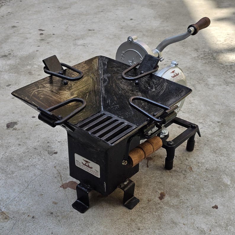 Wood Coal Burning Blacksmith Forge Furnace Work Hand Crank Fan Air Blower Fire Pit image 5