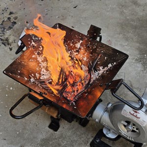 Wood Coal Burning Blacksmith Forge Furnace Work Hand Crank Fan Air Blower Fire Pit image 3