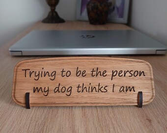 Personalized Oak Veneer Desk Name Plate: Laser Engraved Office Decor Single or Double Sided