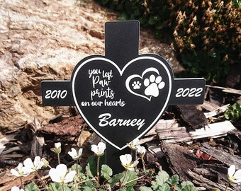 personalised pet memorial cross/ laser engraved acrylic