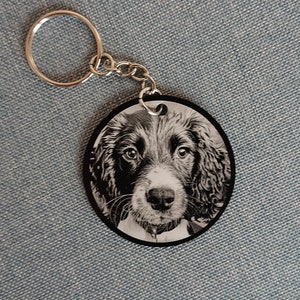 Quality Laser engraved metal personalised pet keyring handbag/ backpack/dog keyring/dog mum/dog dad/pet memorial/