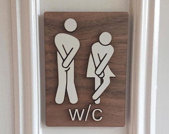 Toilet/Bathroom sign/door Sign wood Veneer