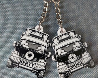 Personalized Campervan Keyring: Custom Acrylic Caravan Gift