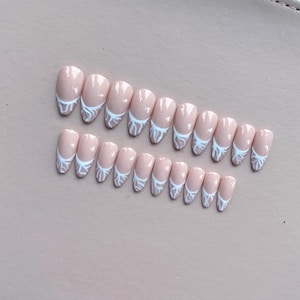 Modern French Tip Press On Nails