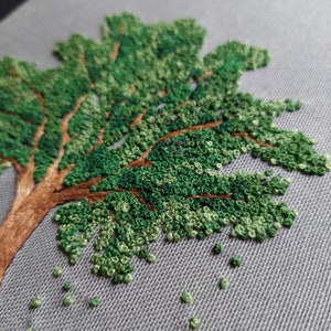 Hand Embroidery Notebook with Green Tree