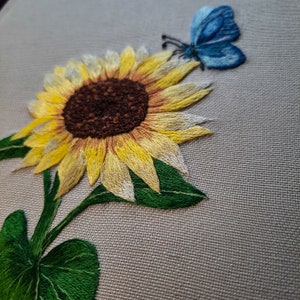 Hand Embroidered Notebook with Sunflower image 2