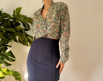 Vintage bedrukte blouse