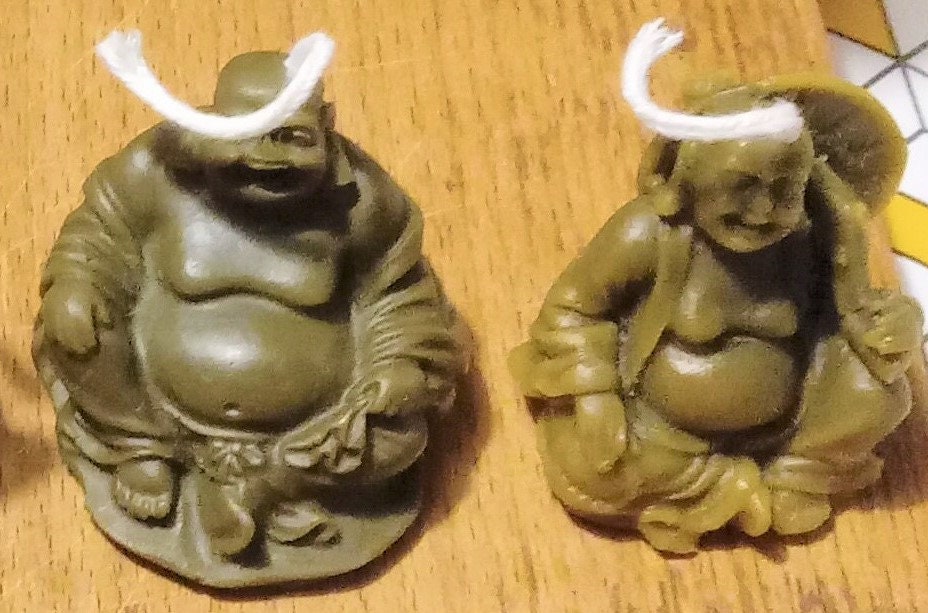 Bougies Décoratives Moulées Lot de 2 Mini Bouddhas