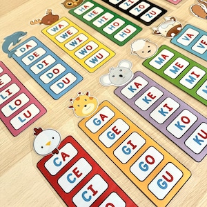 Apprendre à lire enfant, réglettes des syllabes animaux, apprendre les syllabes, maternelle, CP, montessori, jeu éducatif, busybook kids