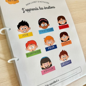 Children's emotions activity book, activity booklet, busybook kid, learn emotions through play, children's emotions, school, nursery school