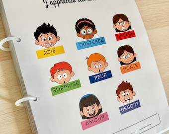 Children's emotions activity book, activity booklet, busybook for kids, learning about emotions through play, children's emotions, school, preschool