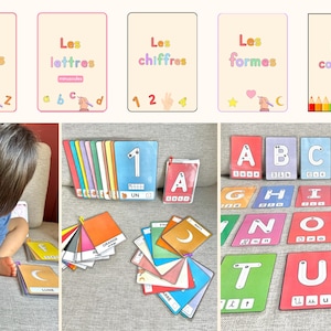 Apprendre enfant Alphabet, chiffres, formes, couleurs, école à la maison, Montessori, flashcards alphabet, busybook kid, cours maternelle