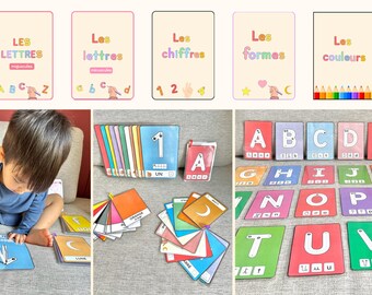 Learn child Alphabet, numbers, shapes, colors, home school, Montessori, alphabet flashcards, busybook kid, kindergarten course