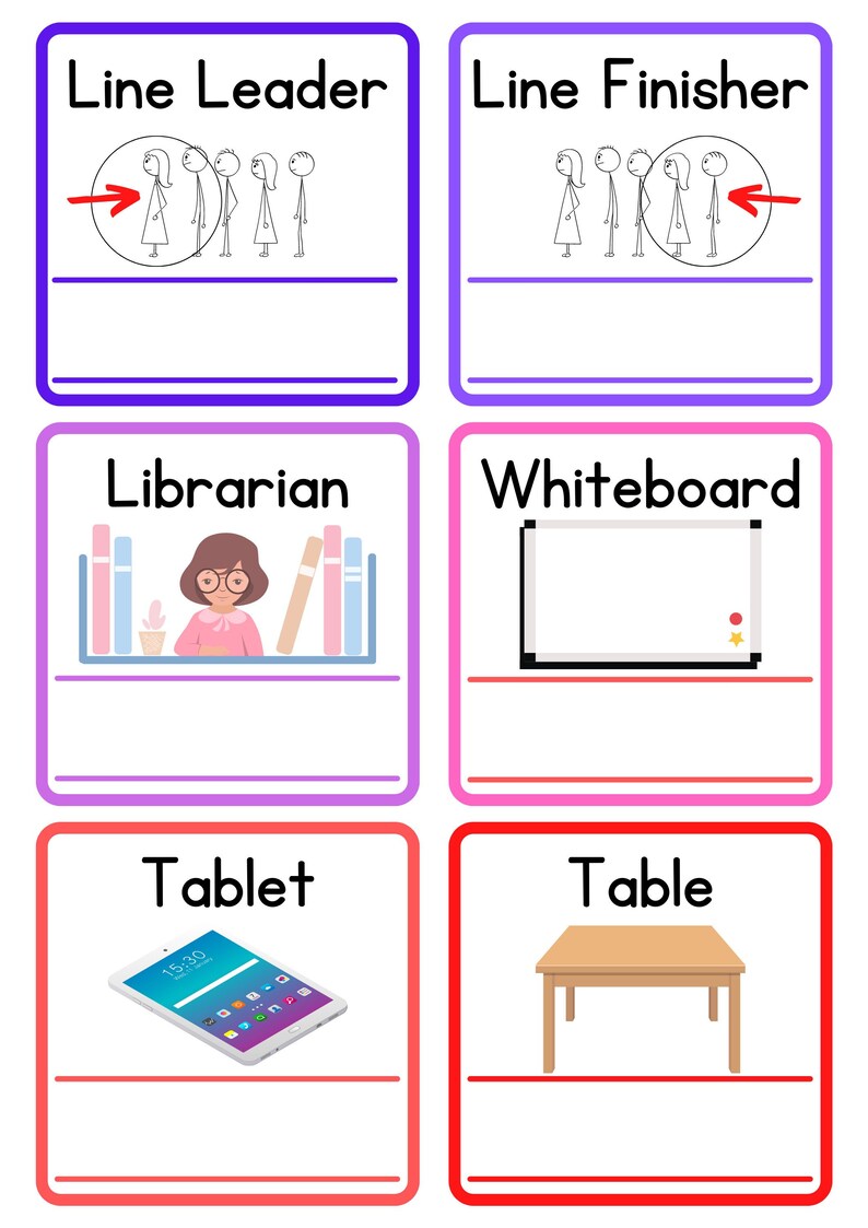 Classroom Jobs/monitors Display Cards Printable Instant Etsy