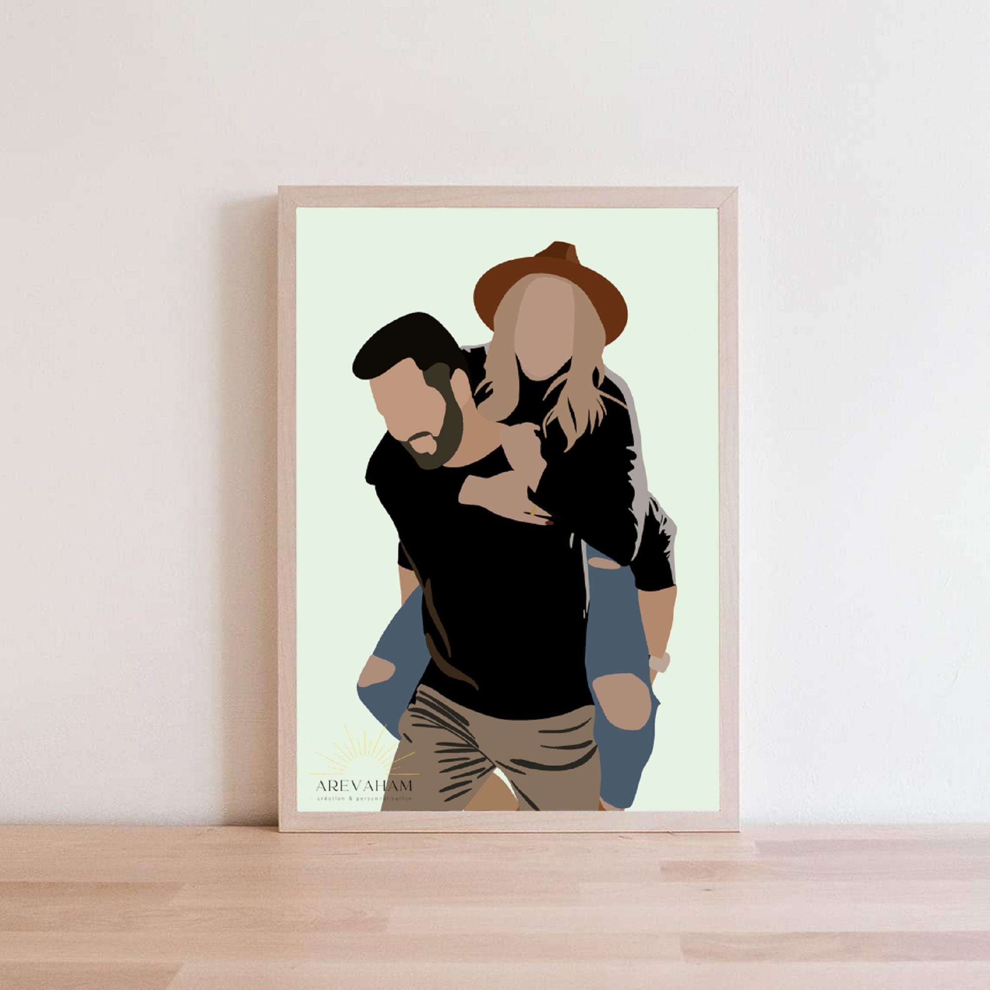 Illustration Personnalisé Minimaliste - Fond Uni