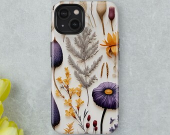 Pressed Flowers Case for iPhone, iPhone 15 14 13 12 11 Pro Mini Pro Max, iPhone X XR XS Max 7 8