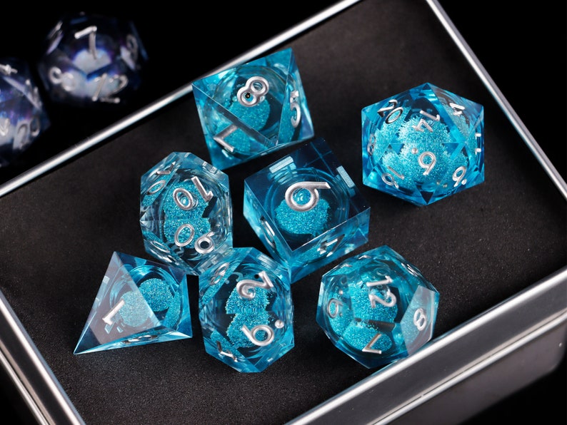 Liquid Core Dice Set for Role Playing Games Galaxy Dice Set Etsy