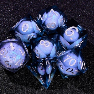 New Arrivals!! Dnd dice set liquid core for role playing games , liquid core d20 dice, Sharp edge liquid core Dice, Dnd dice set liquid core