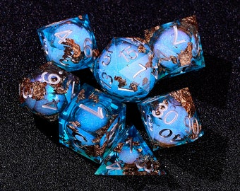 Nieuw binnen!! Vloeibare kern dobbelstenen set, Dnd dobbelstenen set vloeibare kern voor dnd geschenken, Hars scherpe rand dobbelstenen set dnd, D20 d&d dobbelstenen, Galaxy Dice set