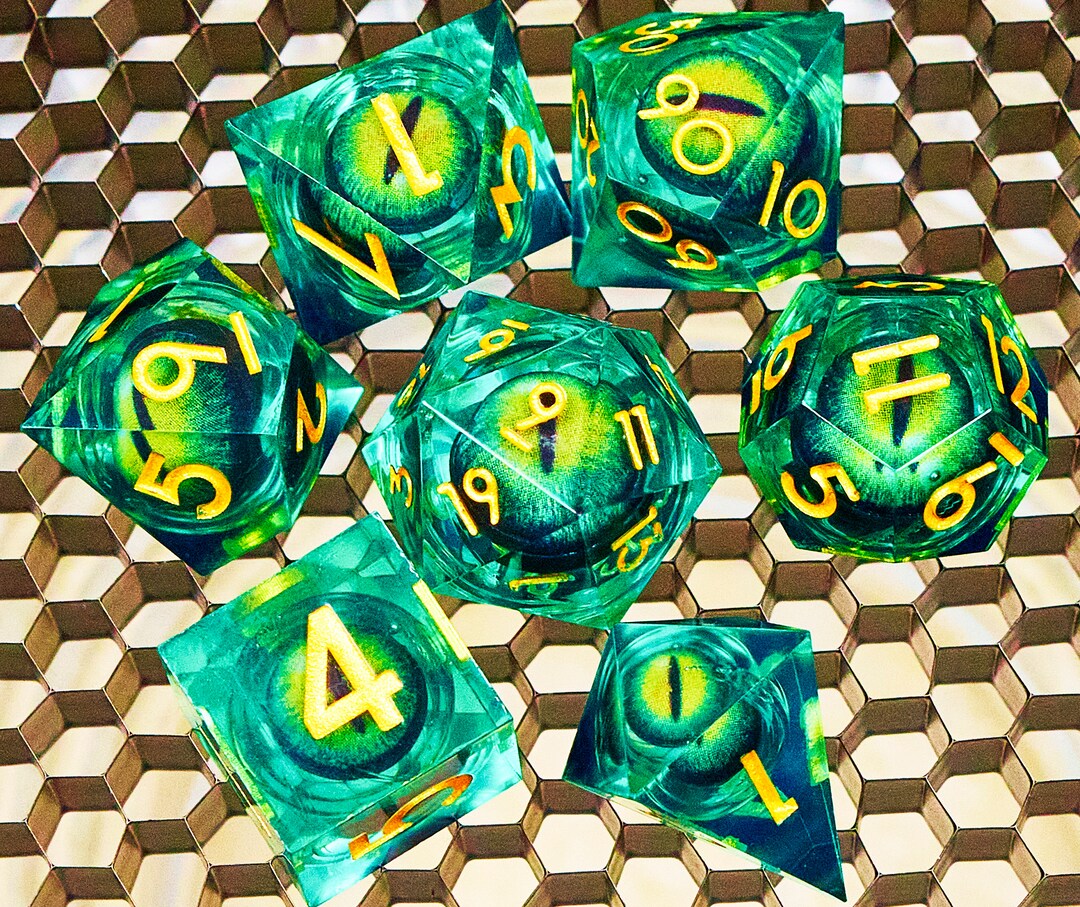 Dnd Dice Set Liquid Core Liquid Core Dragon Eye Dice Set for Etsy