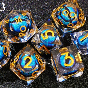 Beholder's Eye dnd dice set liquid core for d&d gifts #03 Beholder's Eye