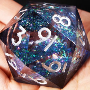 Giant liquid core d20 dice set for role playing games , Galaxy large liquid core d20 dice , Jumbo 55 mm dnd dice liquid core for d&d gifts