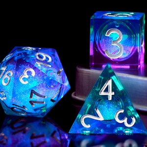 New Arrivals!! Liquid core dice set for role playing games ,Galaxy dungeons and dragons dice set for dnd gifts, liquid core d&d dnd dice