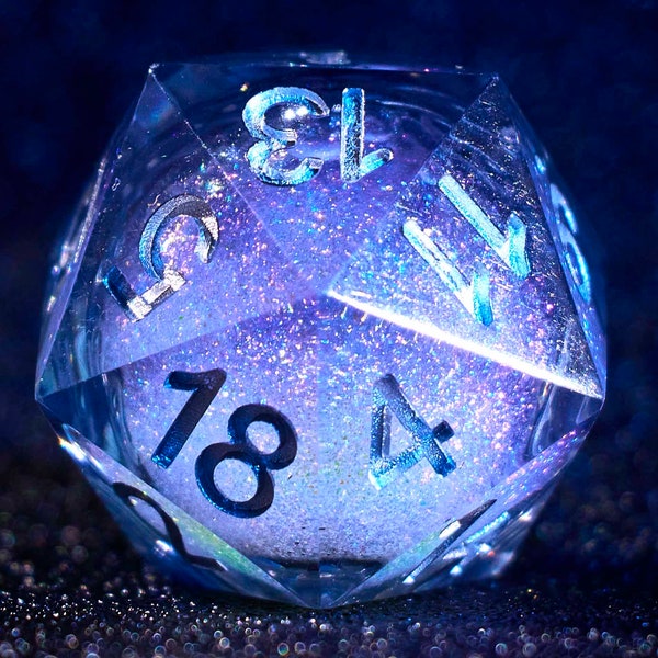 Glittering galaxy Liquid core dice set for role playing games, D20 dice for dnd gifts, Liquid core d&d dice, Koi fish dice, Liquid core d20