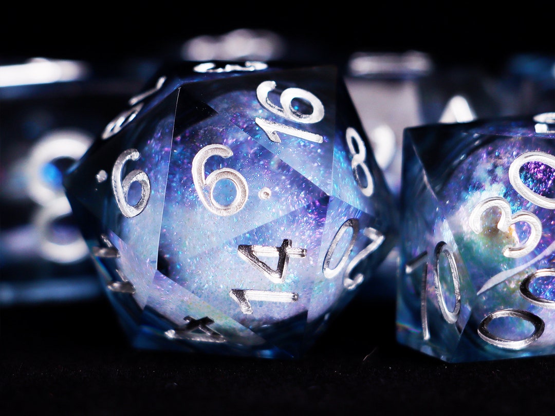 Dnd Dice Set Liquid Core for Role Playing Games , Dungeons and Dragons Dice Set for Gift , Blue