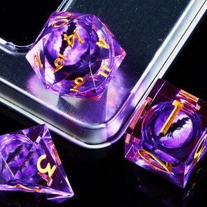 New Arrivals!! Beholder's Eye liquid core dice set , Dragon Eye dnd dice set liquid core for d&d gifts , Dungeons and dragons dice set dnd