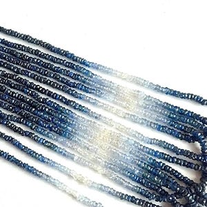 Natural Blue Sapphire Shaded Rondelle Beads-2-3mm Approx-15 inch-Blue Sapphire Faceted Rondelle-Shaded Sapphire Faceted Beads-Sapphire Beads