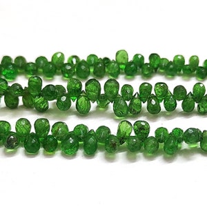 Natürliche Tsavorit Tropfen Briolette-Tsavorit Facettierte Perlen-Tsavorit Teardrop Briolette-8 Zoll-Grüne Granat Perle-Tsavorit Edelstein Perlen