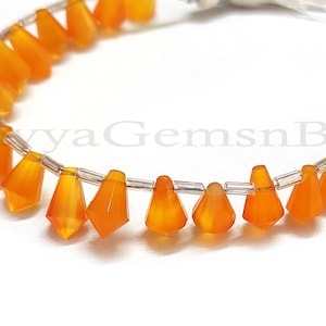 Natural Carnelian Cone Shape Beads-Carnelian Briolette-Carnelian Faceted Briolette Beads-Carnelian Briolette-Gemstone Beads-Cone Briolette