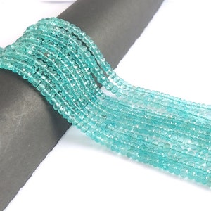 Natural Apatite Faceted Rondelle Beads-3-4mm, 4-4.5mm, 4.5-5mm, 5-6mm-Apatite Beads-Faceted Apatite Beads-Apatite Gemstone Beads-Apatite