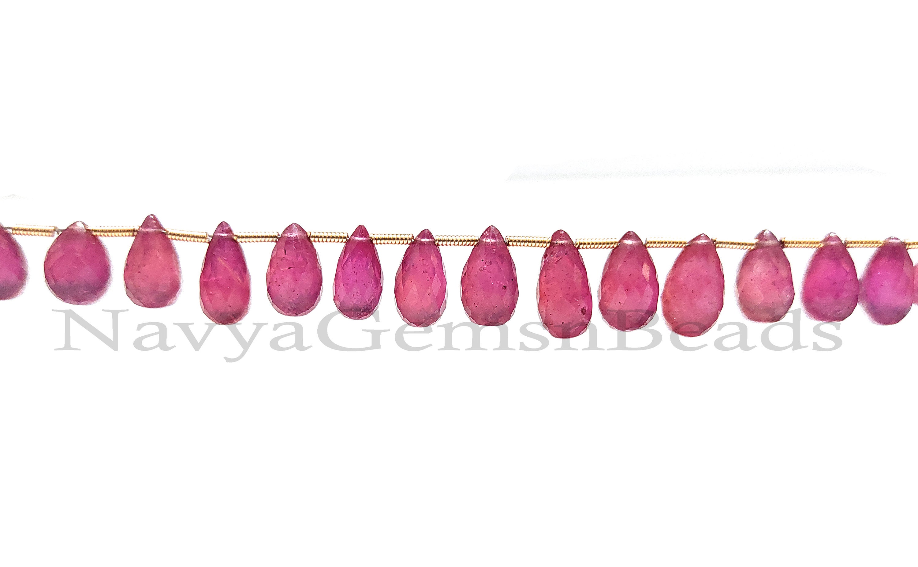 Ruby Faceted Drop Shape Beads-ruby Beads-faceted Beads-ruby Faceted ...